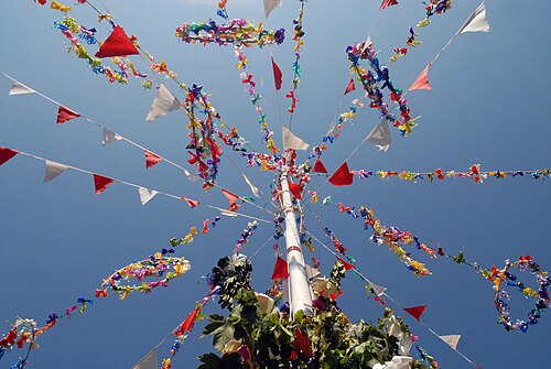 Photograph of a May Day pole