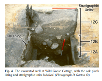 Photograph of the excavated well at Wild Goose Cottage